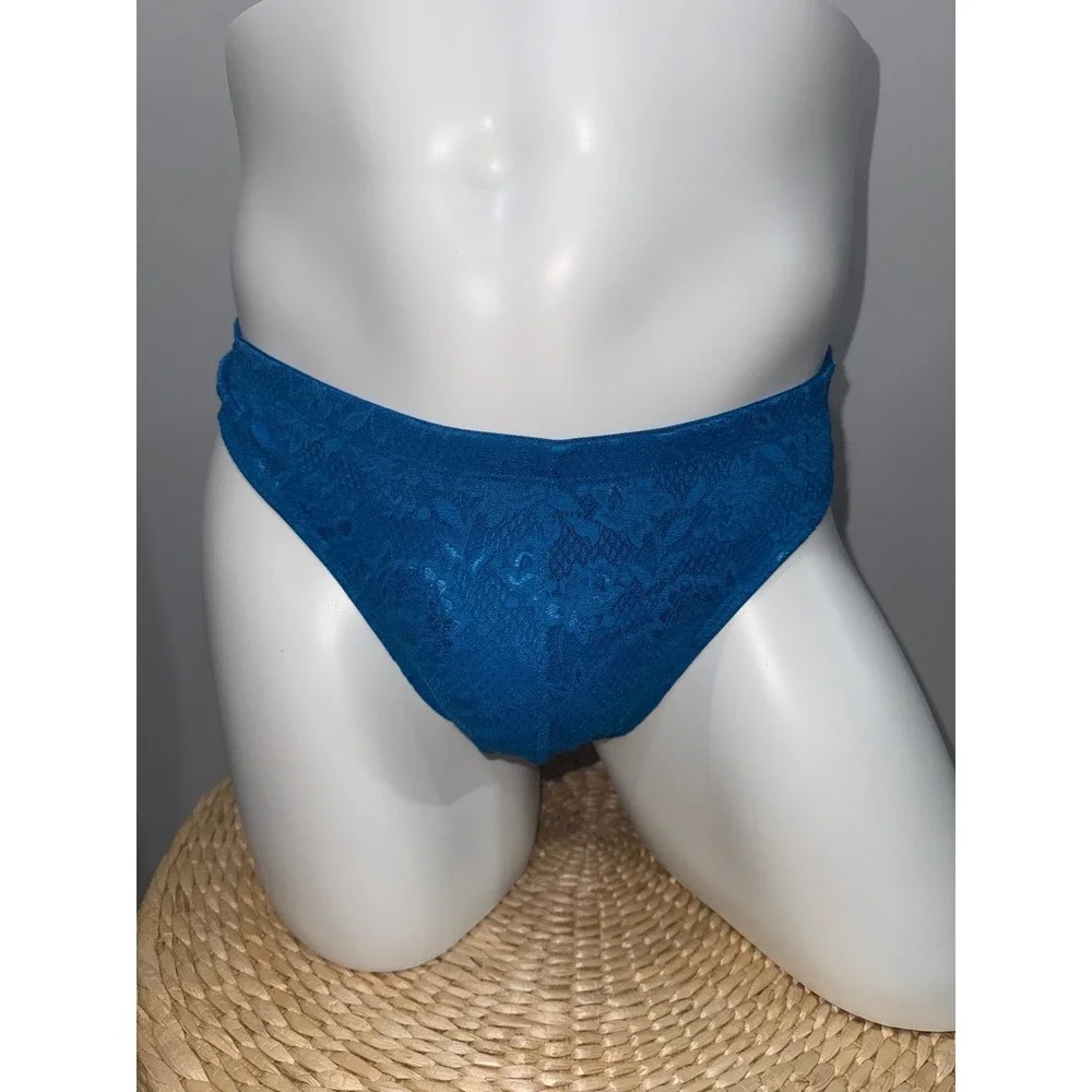 Cosabella Never Say Never Men's Classic G-String Udaipur Blue Lace Thong XL‎